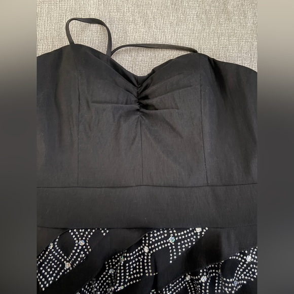 Hailey Logan By Adrianna Papell Mini Black Corset Ruffle Sparkle Dress Party - Picture 5 of 9